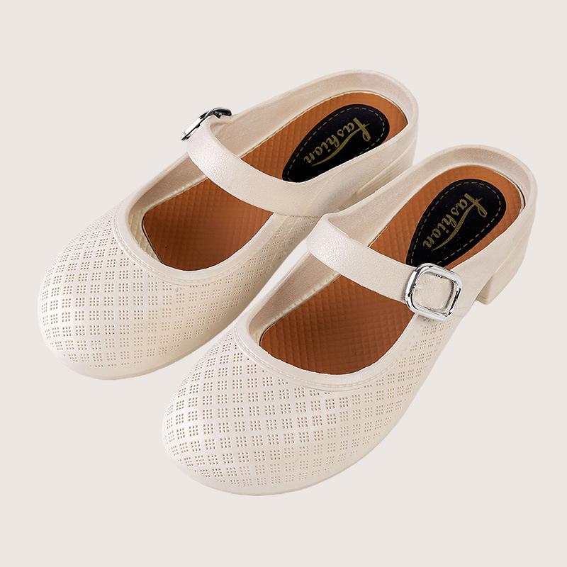 Yuzhihao Summer Chunky Heel Women s Closed-Toe Sandals and Slides Size 40-41