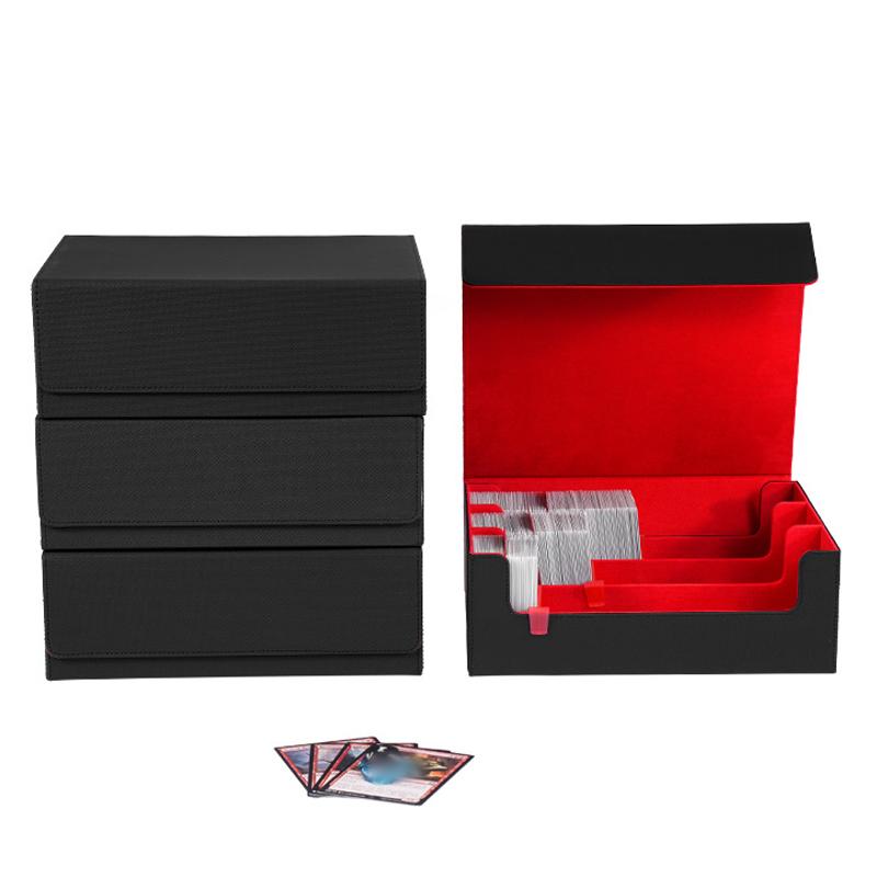 Non-Toxic Trading Card Storage Box Can Hold 1800+ Single Decks Magnetic Closure Pu Leather Card Box Games Collection Card Case