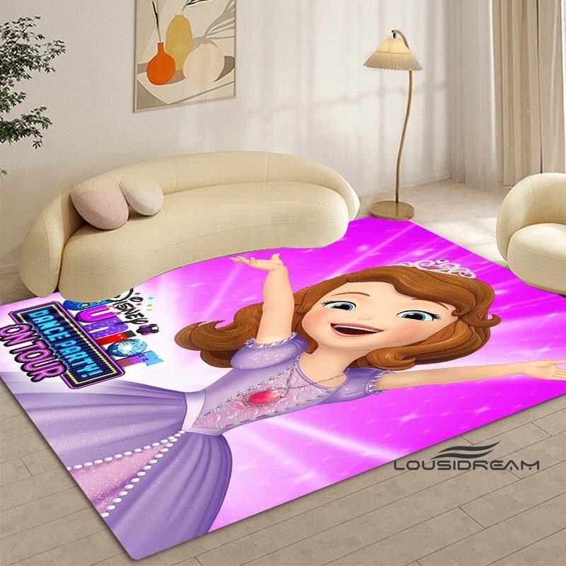 Cartoon Sofia die Erste Prinzessinnen-Muster Teppich - Raumdeko, Maschinenwaschbar und Weich, Perfekt für Schlafzimmer Spielmatte, Wohnzimmer