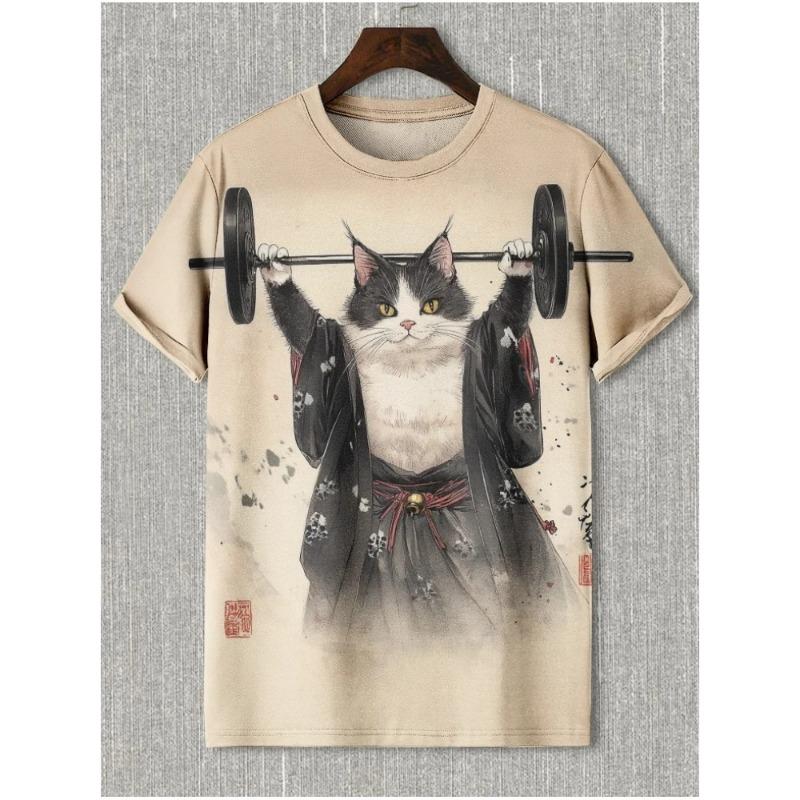 3D printed round neck comfortable men's clothing