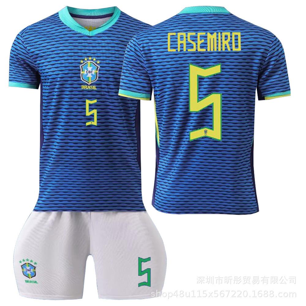 2024 Brazil Away Jersey Neymar Vinicius Adult Children Student Training Suit Men's and Women's Jerseys