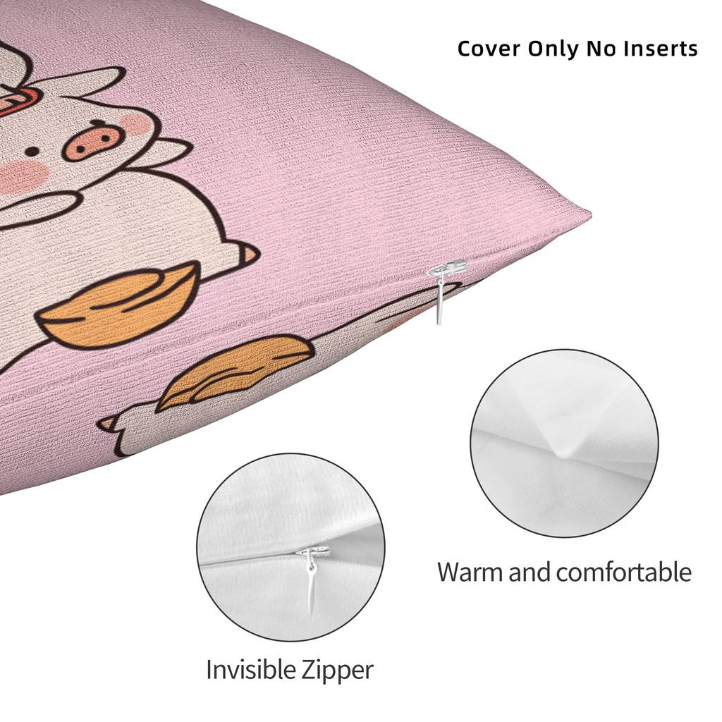 L-Lulu Schweinchen Kissenbezüge Morden Kissenbezug für Sofa Auto Heimdeko Grafik Kissenbezug