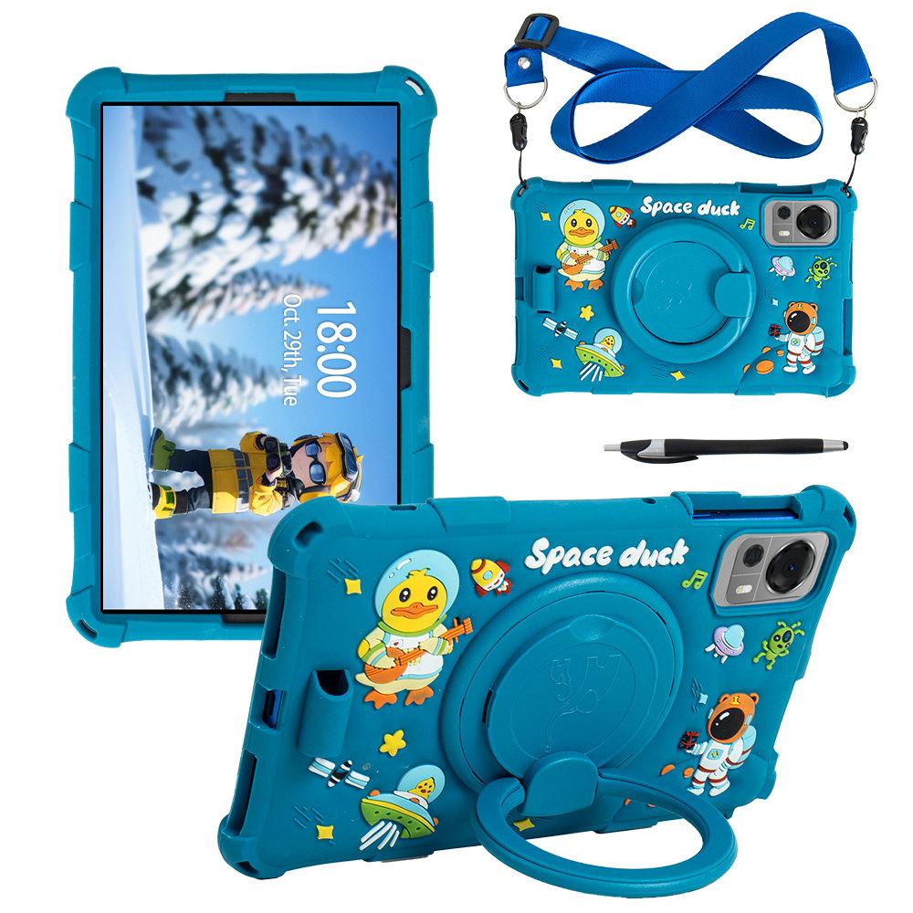 Soft Silicone Case For TCL Tab 8 LE 9137W WiFi 9132X 8.0inch Cartoon 360 Rotating Stand Cover With Strap Pen