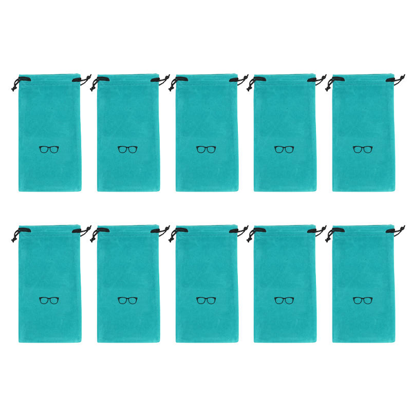 

10Pcs Soft Cloth Glasses Bag Colorful Eyewear Storage Pouch Drawstring Drawstring Bag Trendy Portable Eyewear Case