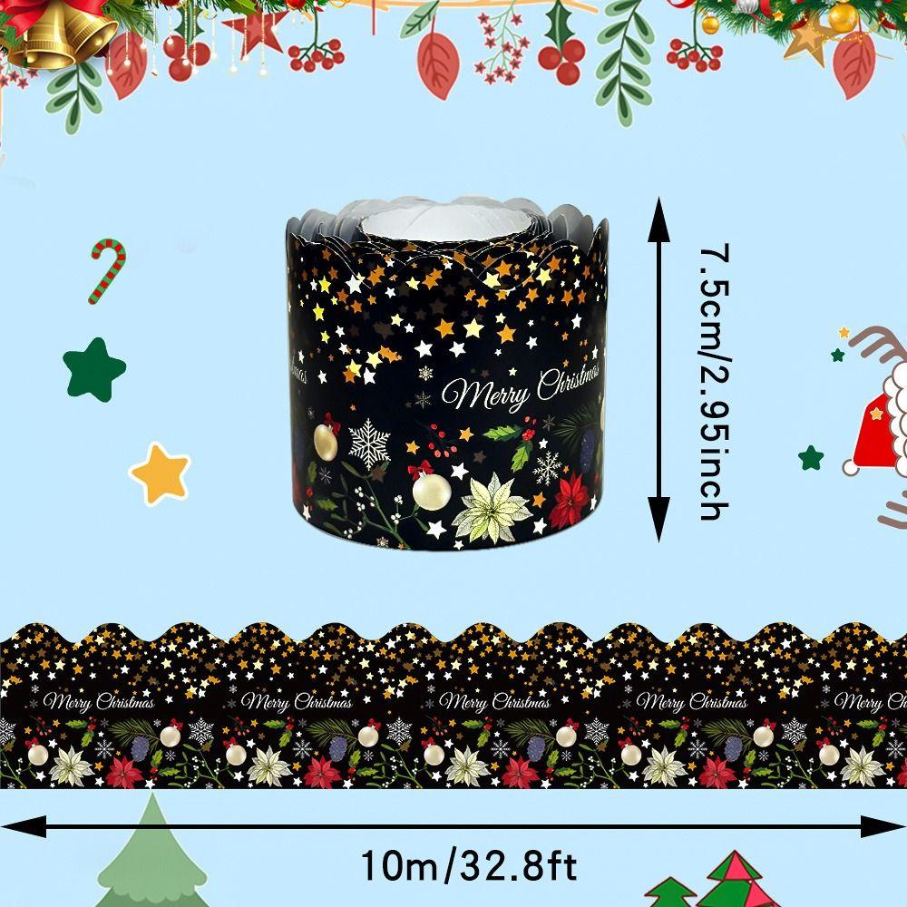 Paper Decorative Stickers No Adhesive Bulletin Board Border New Stickers Christmas