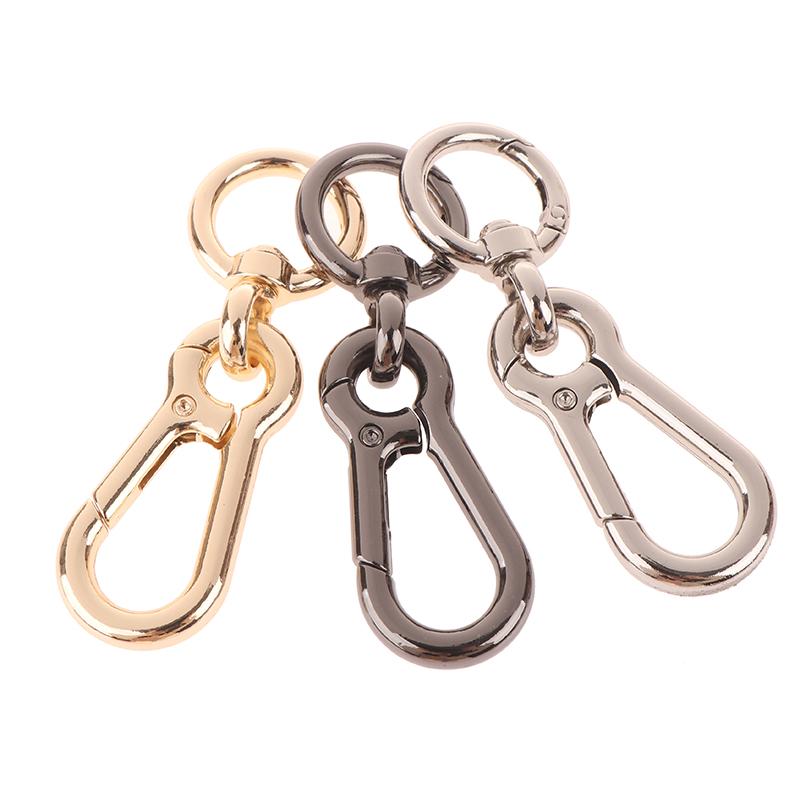 2 st Metall Fjäder Snäpphakar Klämma Bilnycklar Nyckelring Trigger Fjäder Vridbara Spännen För Väskor Nycklar