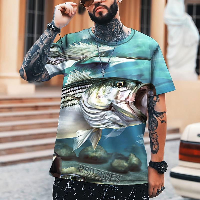 Outdoor Fishing 3D Printed Men's Jacket Fishing Essential Outdoor Casual Short Sleeve Extra Large