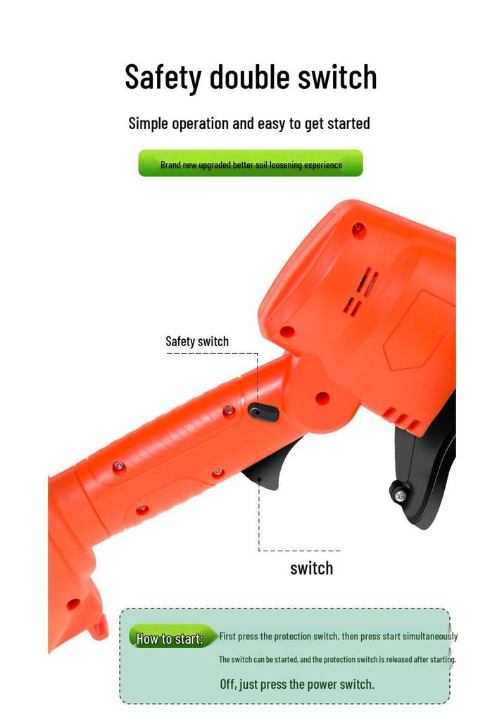Portable Wireless Electric Tiller: Handheld Lithium Micro Tiller with Extension for Home Gardening