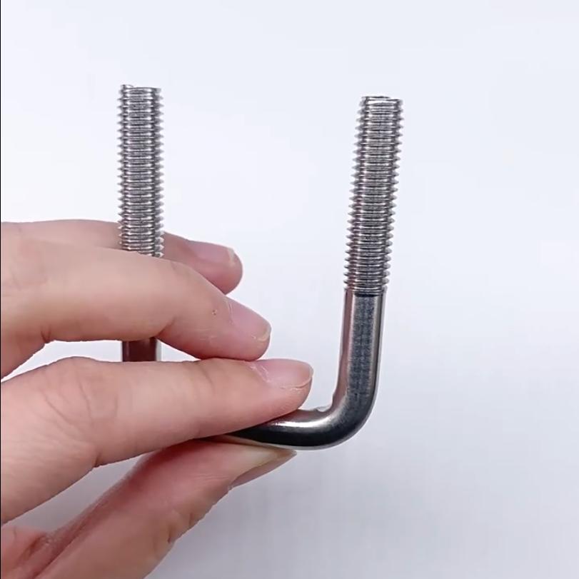 M6 M8 M10 304 Stainless Steel Right Angle U-Shaped Square Clamp U-Shaped Screw U Bolt Fixing Clamp Bolt Pipe Clamps L:50-200mm M8x25x50mm-1pcs