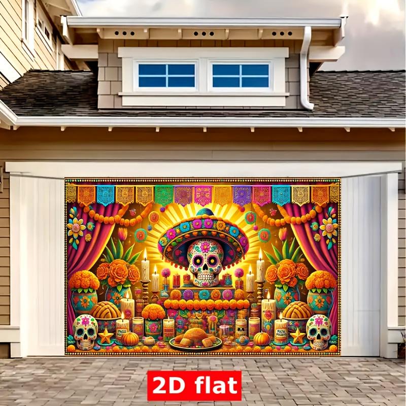 2D Flat Pattern 1 Piece Polyester Material for Halloween Altar Party Banner Suitable for Holiday Parties
