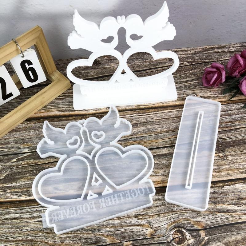 Elegant Heart Bird Picture Frame Silicone Moulds Resin Crafting Moulds Craft Project Molds Silicone Texture for Crafting