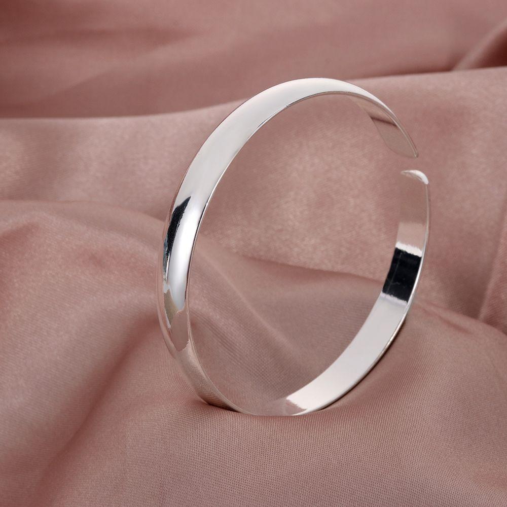 Luxury Design Women's 925 Sterling Silver Adjustable Open Mouth Dull Polish Bracelet Fashion Jewelry Valentines Gift Trendy