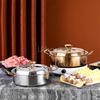 Thickened Golden Hammer Pattern Pot Special Pot for Induction Cooker Hotpot High Grade 304 Stainless Steel Double Flavor Hot Pot