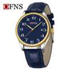 OFNS Couple's Wristwatch - Waterproof, Luminous, Quartz Watch with Steel or Leather Strap, Calendar Feature, for Casual or Business.