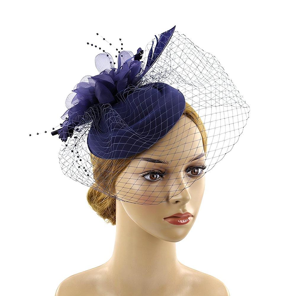 Veil Fascinator Caps Mesh Ribbons Headress Fashion Fascinator  Wedding
