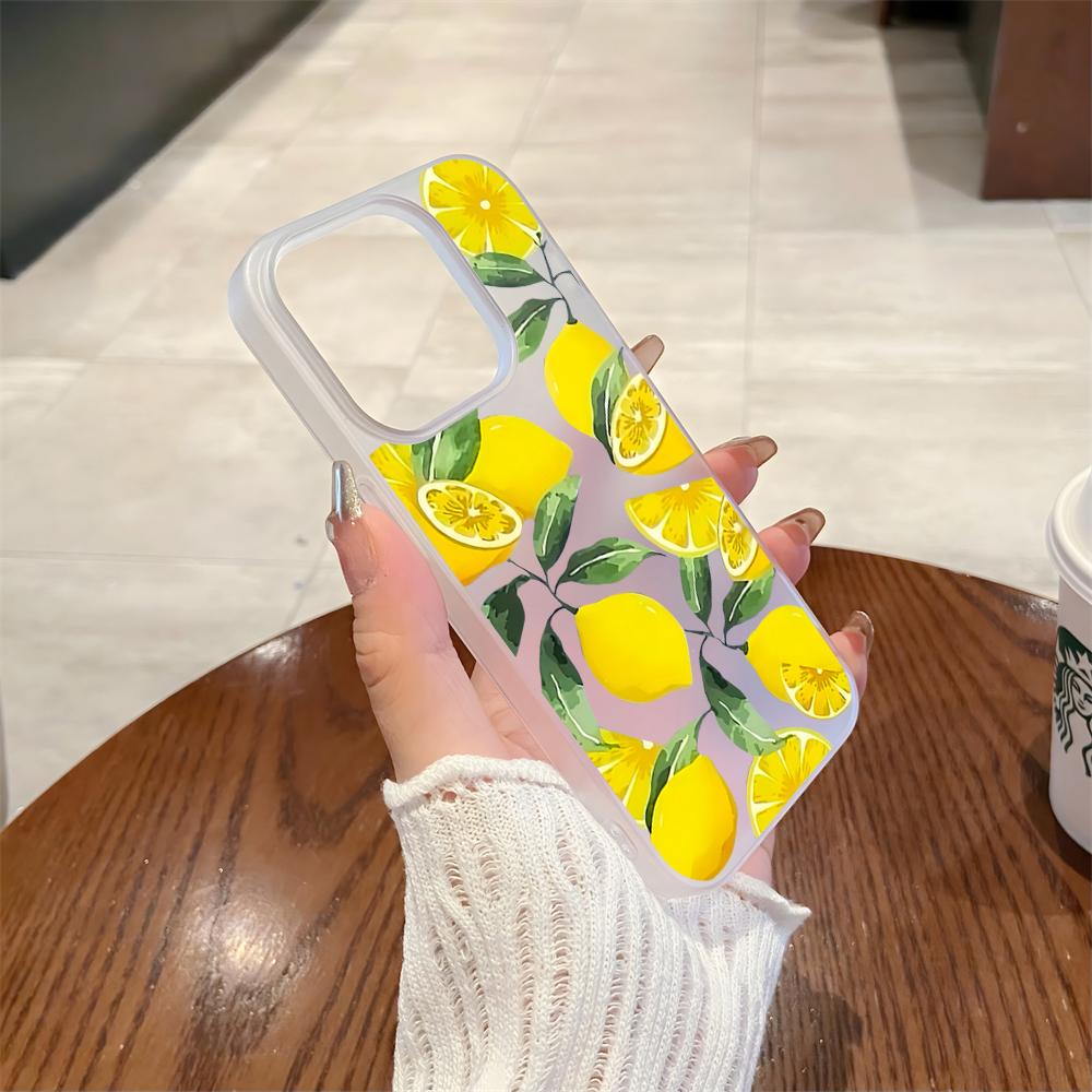 Lemon print Matte Case for iPhone17 12 13 11 14 15 16 Pro Max Xs XR 7 8 Plus Soft Silicone Translucent Cover
