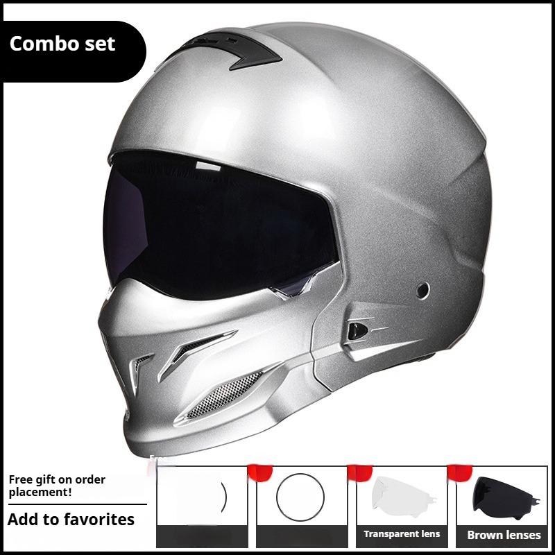 American Warrior Combination Scorpion Helmet Vintage Cruise Motorcycle Helmet Four Seasons Moped Full Helmet