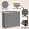 Foldable Toilet Paper Storage Basket with Lid and Handle for 12 Rolls, Waterproof Free Standing Toilet Paper Holder Stand, Bathroom Organizer Cabinet