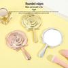Rose Flower Handheld Makeup Mirror: Single-Sided, HD Surface, Portable Handle Mirror for Beauty Salons