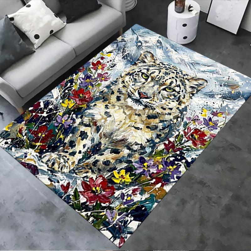 

2025 New Snow Leopard Animal Carpet Rug for Living Room Bedroom Home Sofa Decoration,Kids play Non-slip Floor Mat105 40x60cm( 15x23in )