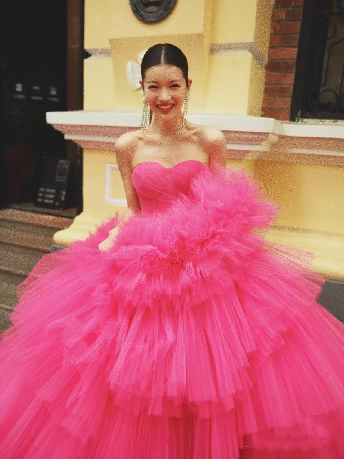 

Свадебное платье новое тяжелая промышленность тревел-фотография невеста розовая пачка юбка торт XXXL розовый