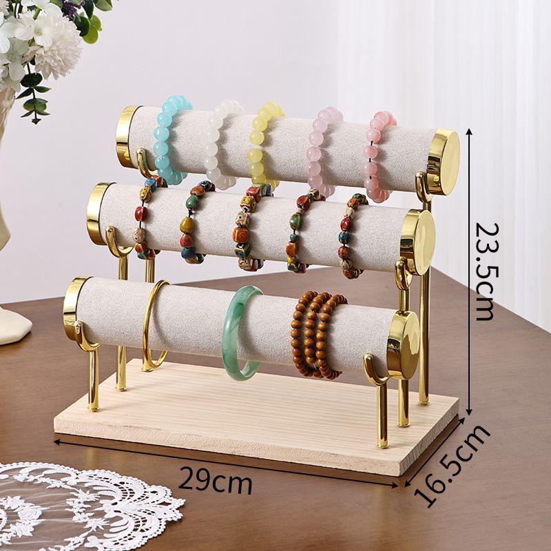 Premium Solid Wood Triple Layer Jewelry and Bracelet Display Stand