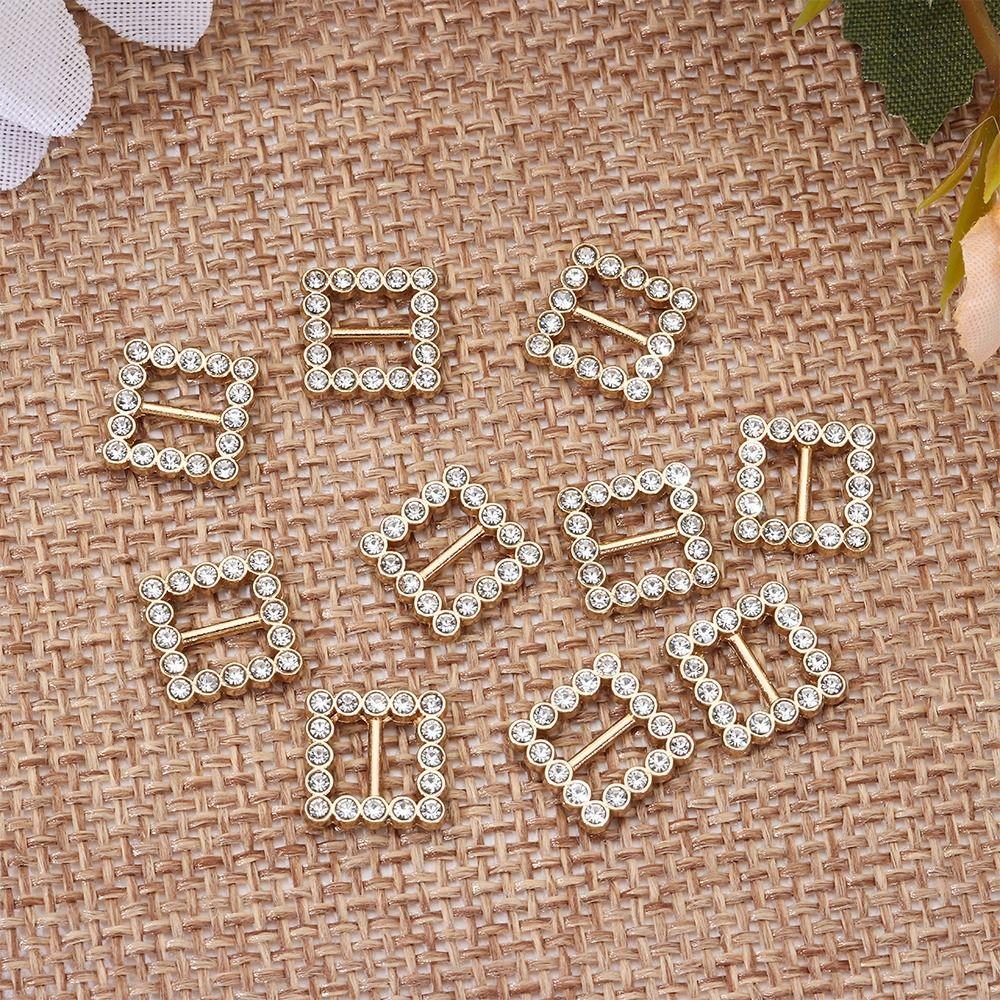 4 Colors Round/Square Belt Buttons Tri-glide Diamond Buckle Doll Bags Accessories Diy Dolls Buckles