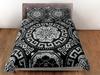 Luxury Duvet Cover, Black & Silver Bedding Set, Mandala Bedroom Set, Bohemian Bedspread, Custom Size Duvet, Modern Blanket Cover