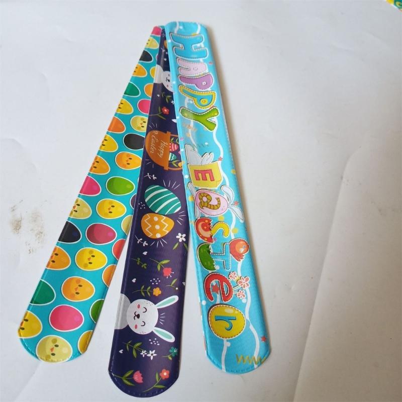 Set of 48pcs Easter Wristbands Surprise Snap Bracelets for Easter Parties Gatherings Snap Bracelets in Various Styles
