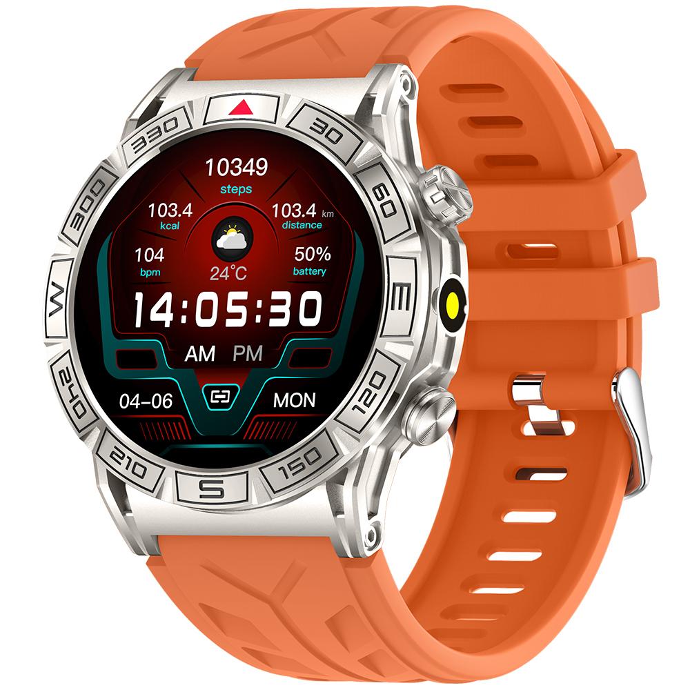 

Умные часы 1,43-дюймовый 466*466 экран высокой четкости для спорта на открытом воздухе Здоровье Сон Монитор Часы с Silicone Orange