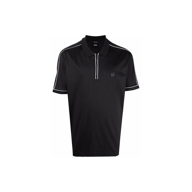 HUGO BOSS Polo Shirts Men's Black Polo Collar Moderate Straight Fit 50462634-001