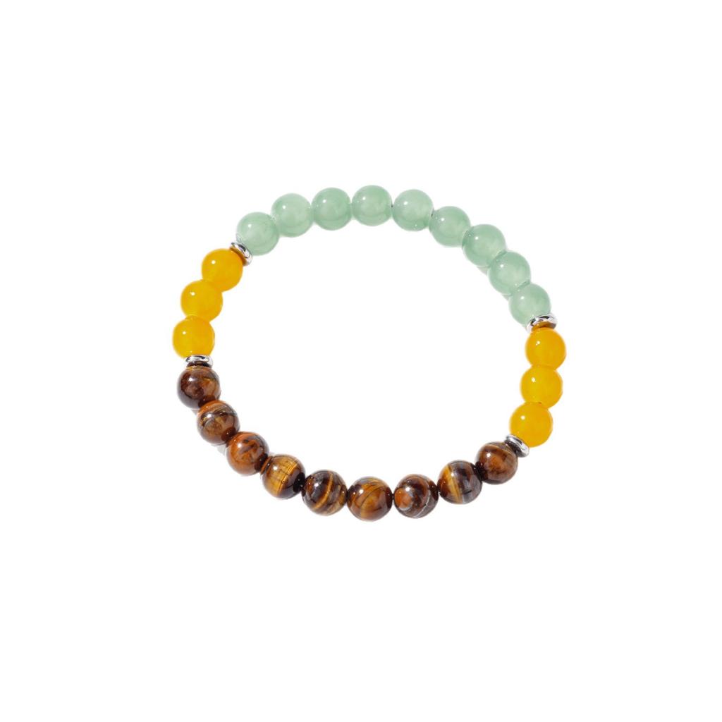 Festive Gifts Tiger Eye Yellow Agate Green Aventurine Beaded Bracelet Natural Fashion Jewelry For Men Women Daily Wear Gift