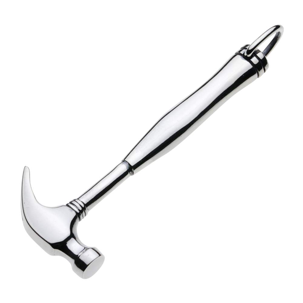 

Nail Hammer Pendant 925 Silver p0697 [Cenote] [Silver Accessory]