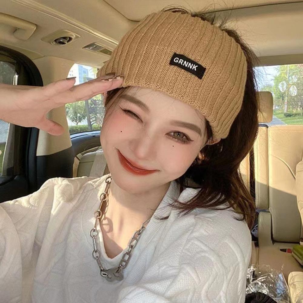 Elastic Winter Hat Wide Warm Headwrap New Knitted Hat  Autumn Winter