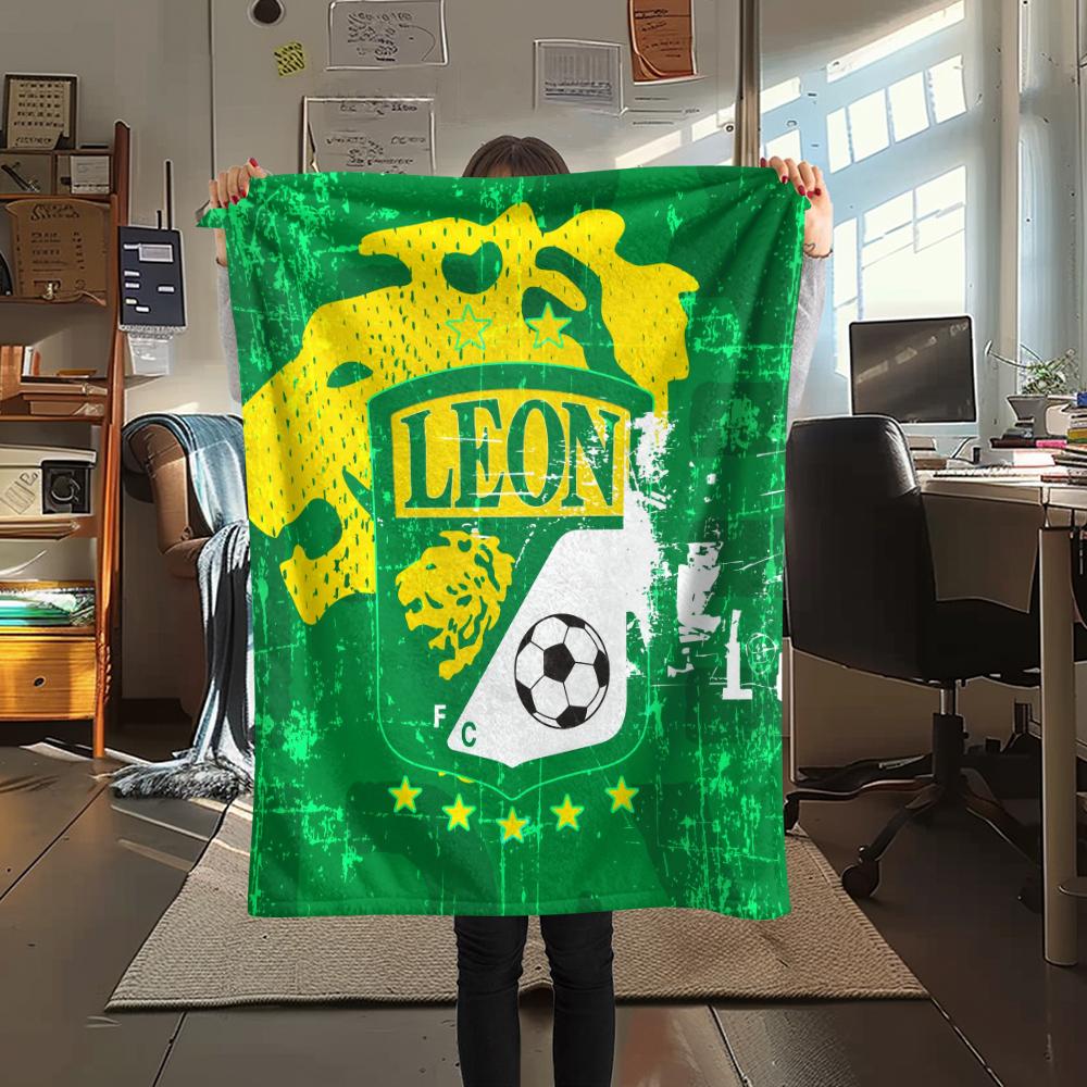 Leon FC,pattern Flannel Blanket, High Quality Comfortable for All Seasons, Home Decor, Warmth and Comfort, Perfect for Gifts.