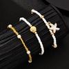 Bohemian Seashell Starfish Anklet Beach Vacation Foot Jewelry with Faux Pearl & Beaded Strands Layered Design Summer Gift for Women