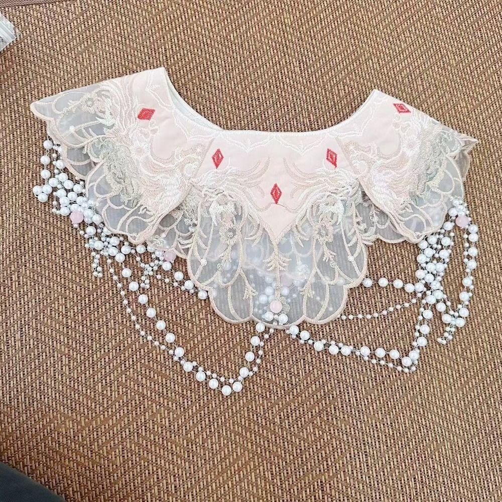 Chinese Style Embroidered Shawl Embroidery Design Detachable False Collar  Hanfu Accessories