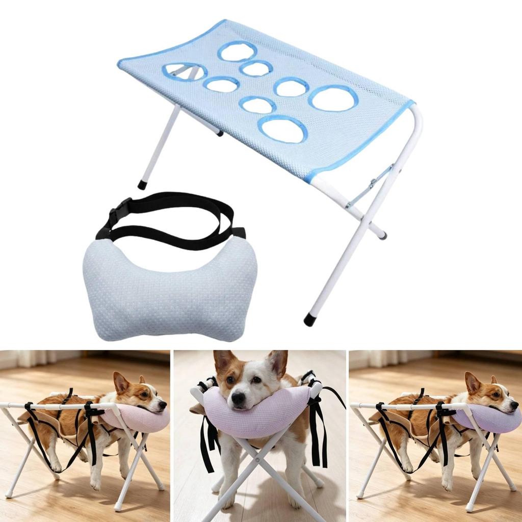 Dog Grooming Hammock Stand Mesh with Stable Iron Frame Breathable Tear Resistant