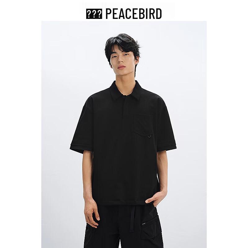 PEACEBIRD Men s American Style Pocket Polo Shirt M