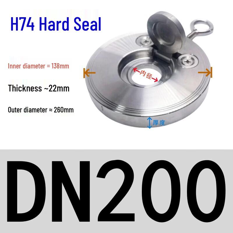 Rongyu DN200 304 Stainless Steel Wafer Check Valve