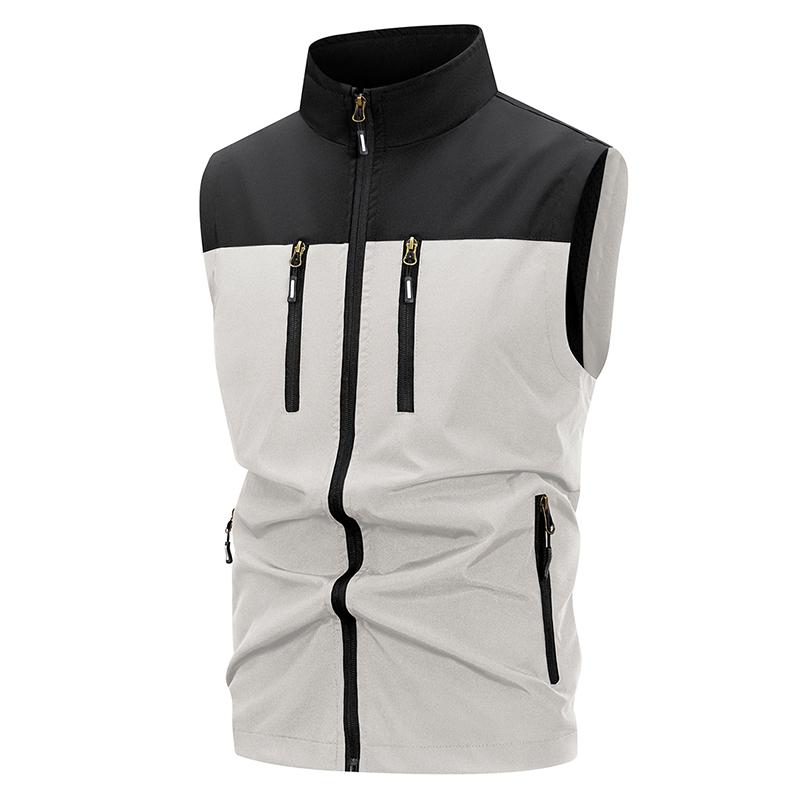 Men's Lightweight Softshell Vest with Zipper Pockets Windproof Sleeveless Jacket for Hiking Golf Outdoor Outwear Windbreaker