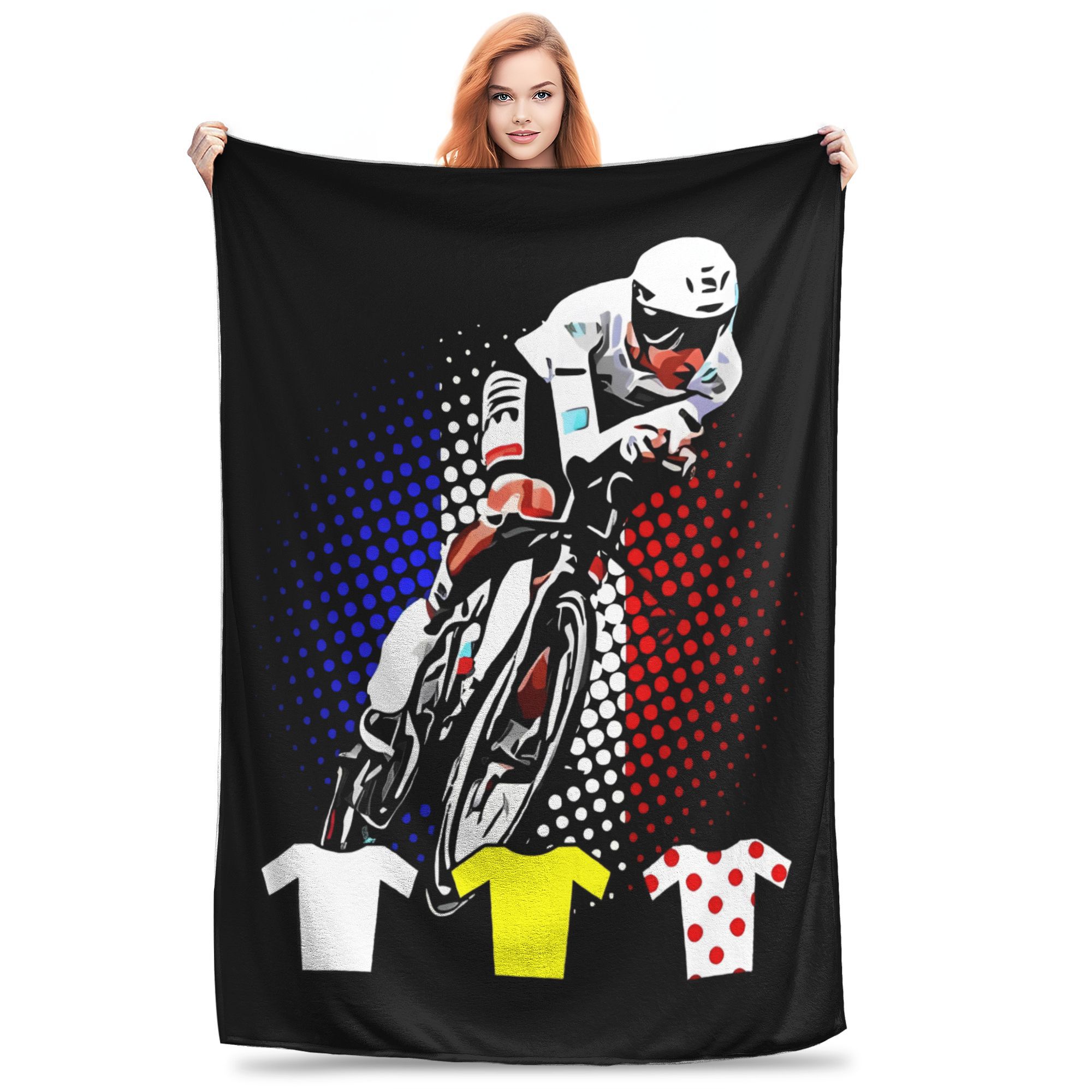 

Tour De France Tadej Pogacar Throw Blanket for Couch Bicycle Bike Love Fan Fuzzy Soft Plush Blanket Multi-size for All Seasons 130x150cm