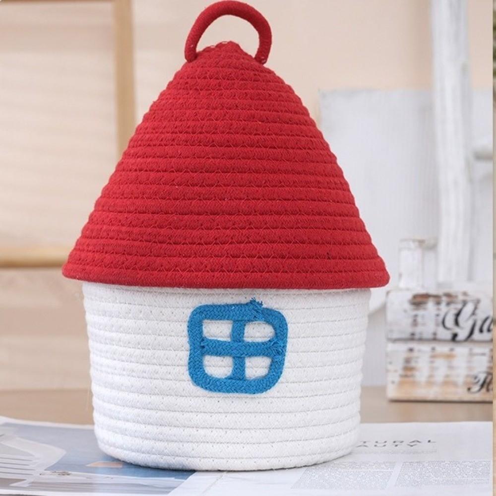 House Shape Desk Organizer Handwoven Snack Toys Organizer Cute Storage Basket  Bedroom Decor