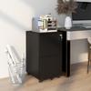 Mobile Pedestal Filing Cabinet, 2 Drawers, Lockable, Rollable, 37 cm x 43.5 cm x 67.5 cm, Black