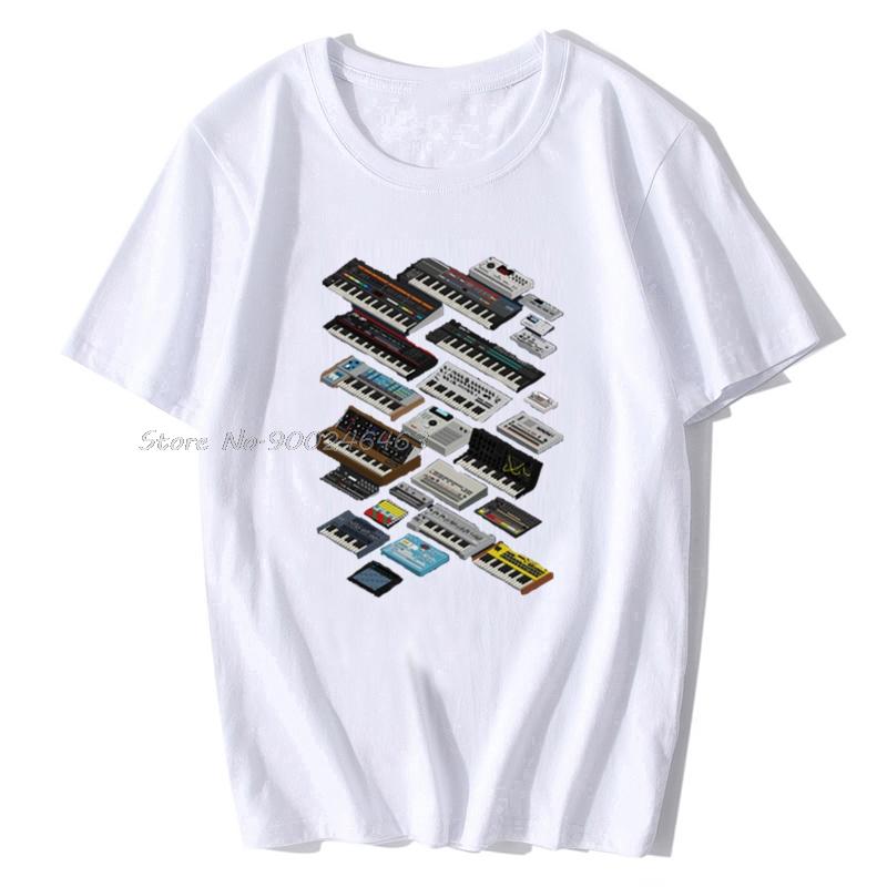 

Men t-shirt Synthesizers and Drum Machines tshirt Women t shirt Cotton Tees Tops Anime Harajuku Men Clothing M