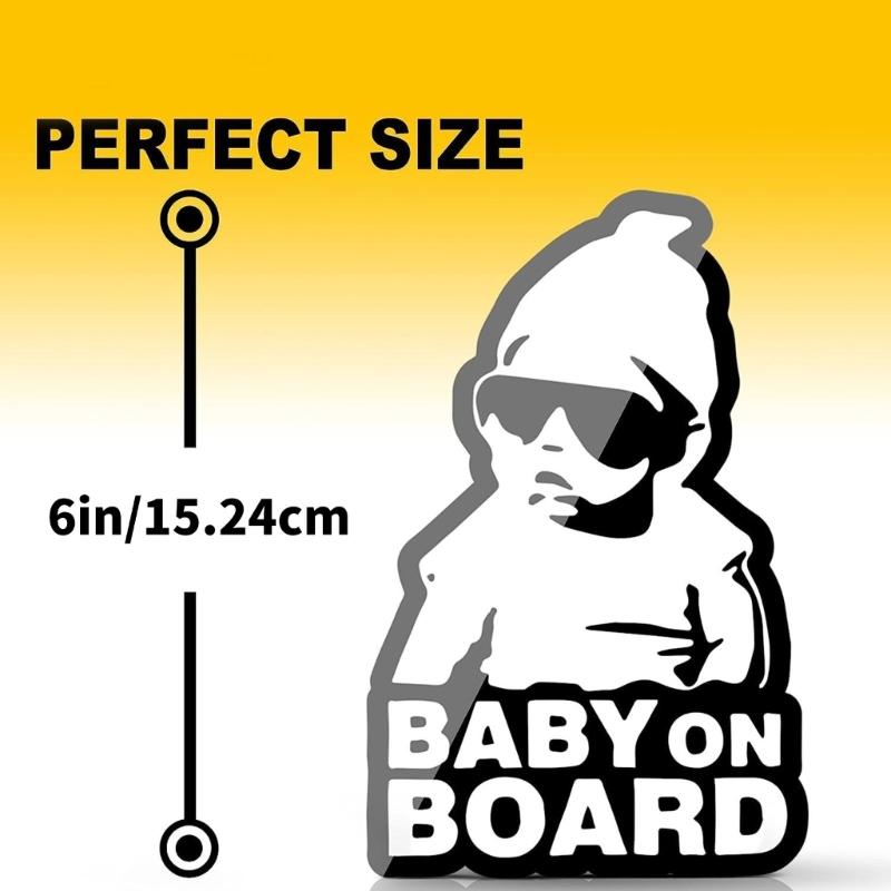 Set Of 2 Baby On Boards Car Stickers Easy To Apply & Remove Baby On Boards Vehicle Decals Automotive Exterior Decorations