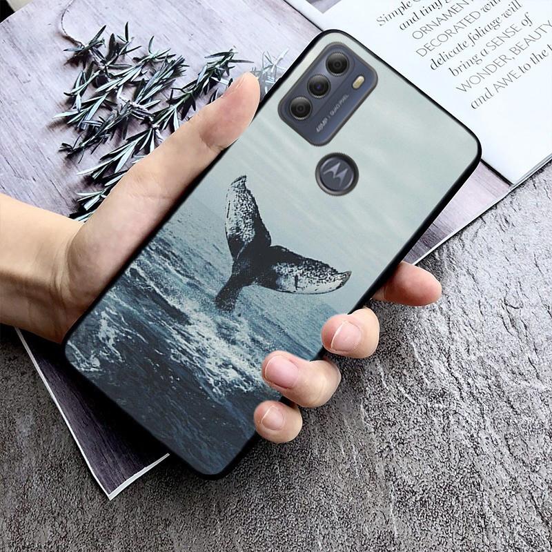 Whale Shark fisch Telefon Fall für Motorola Moto E7 Plus E32 E20 E40 Rand 20 Lite G22 G52 G20 G30 G100 G60 g50 G10 G Pure G Stylus
