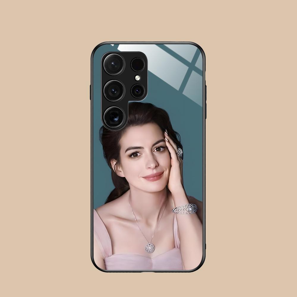 

Anne Hathaway Mobile Phone Case for Samsung Galaxy S26 S25 S24 S23 S22 S21 S20 Note20 Plus FE Ultra Glass Colorful Cover Pretty Galaxy Note20 Ultra