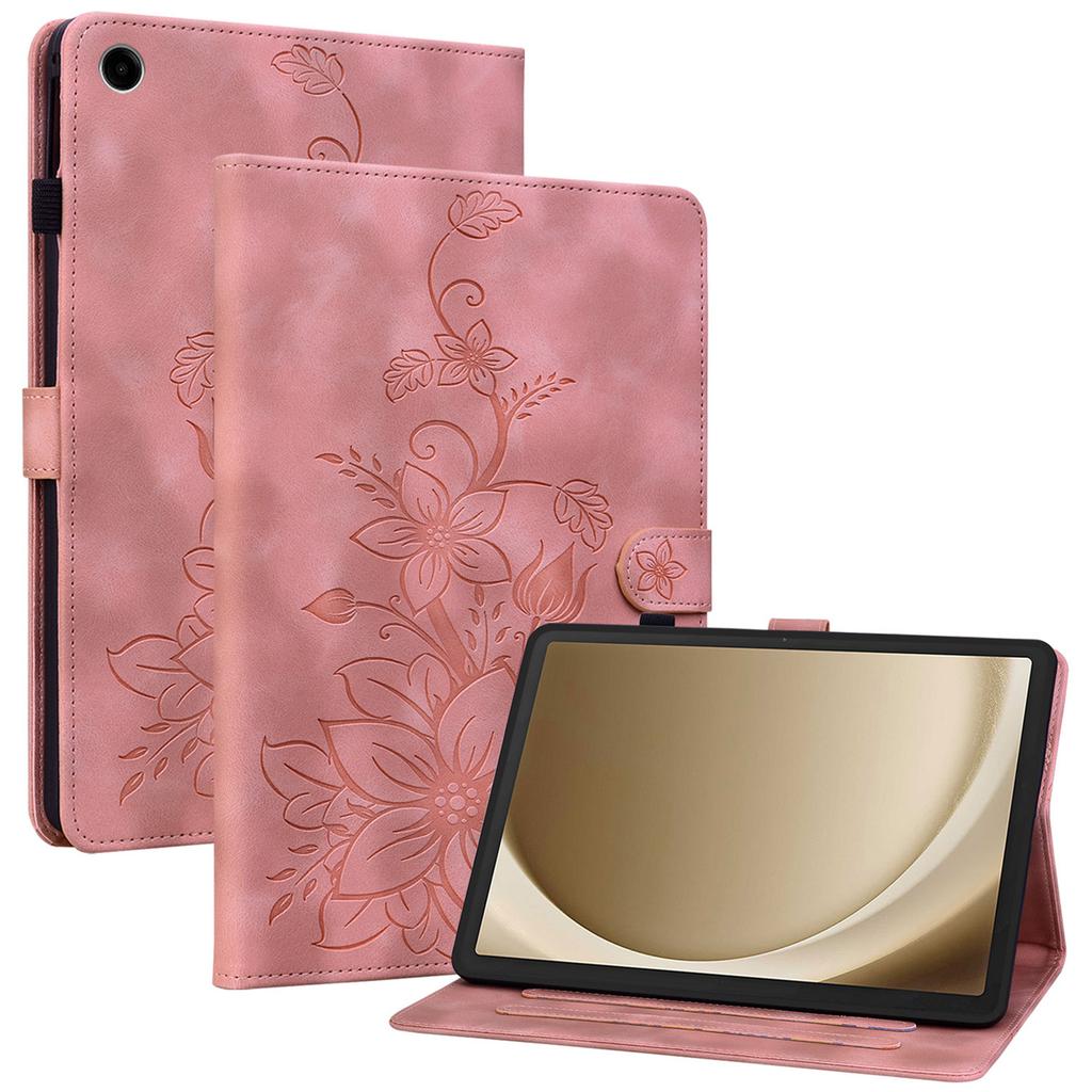 For Samsung Galaxy Tab A9+ Case with Card Slots Anti-Drop Imprint PU Leather Tablet Cases