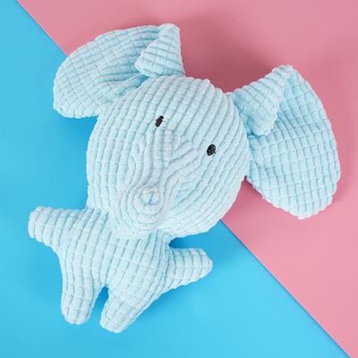 Blauer Elefant Hundekauspielzeug Langeweile Reduzierung Quietschend Stofftier Plüschtier Handgemacht Weich Hundezahnen Interaktives Spielzeug Haustierbedarf